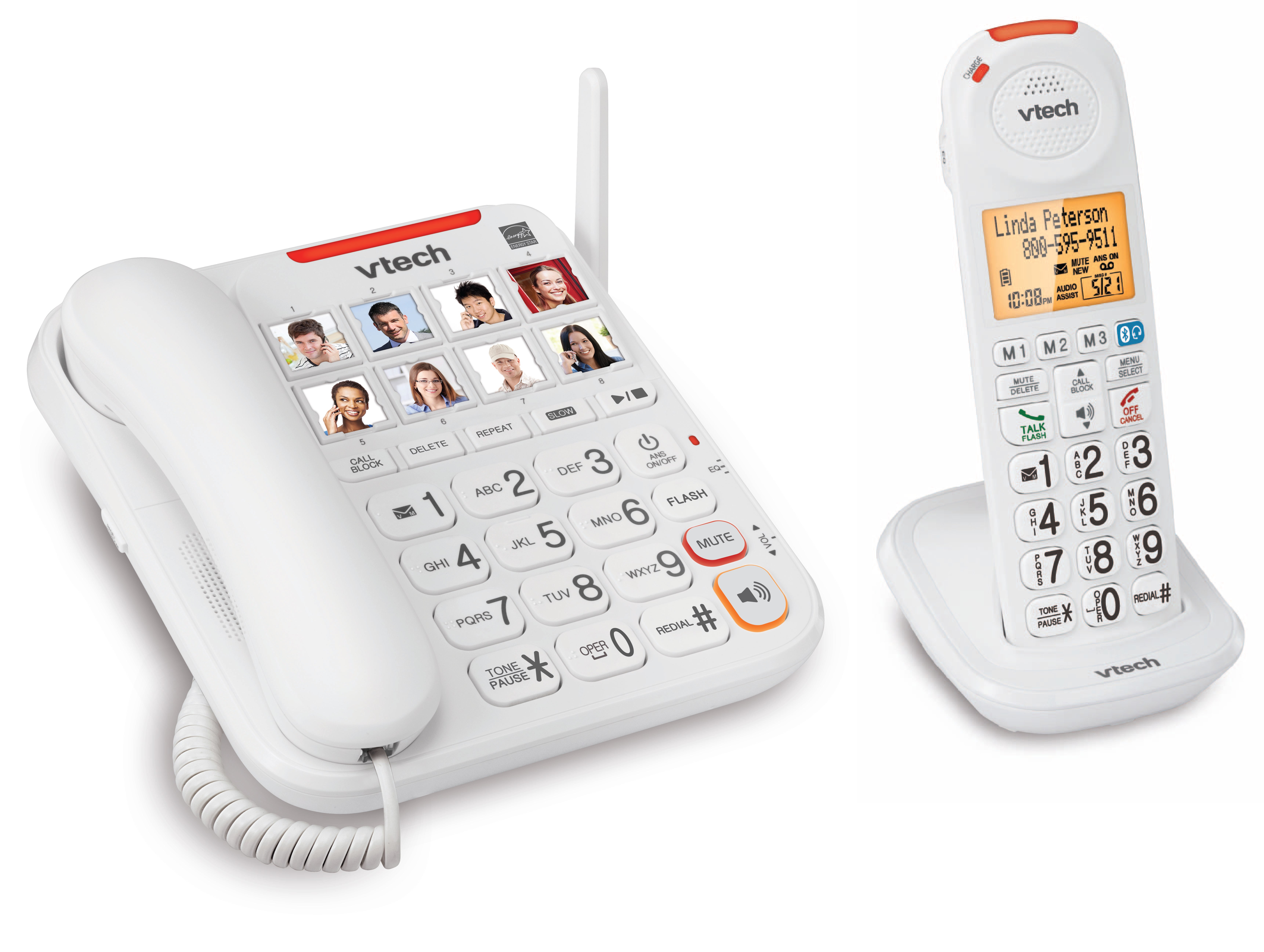 VTech SN5147 telephone base with cordless handset on charger